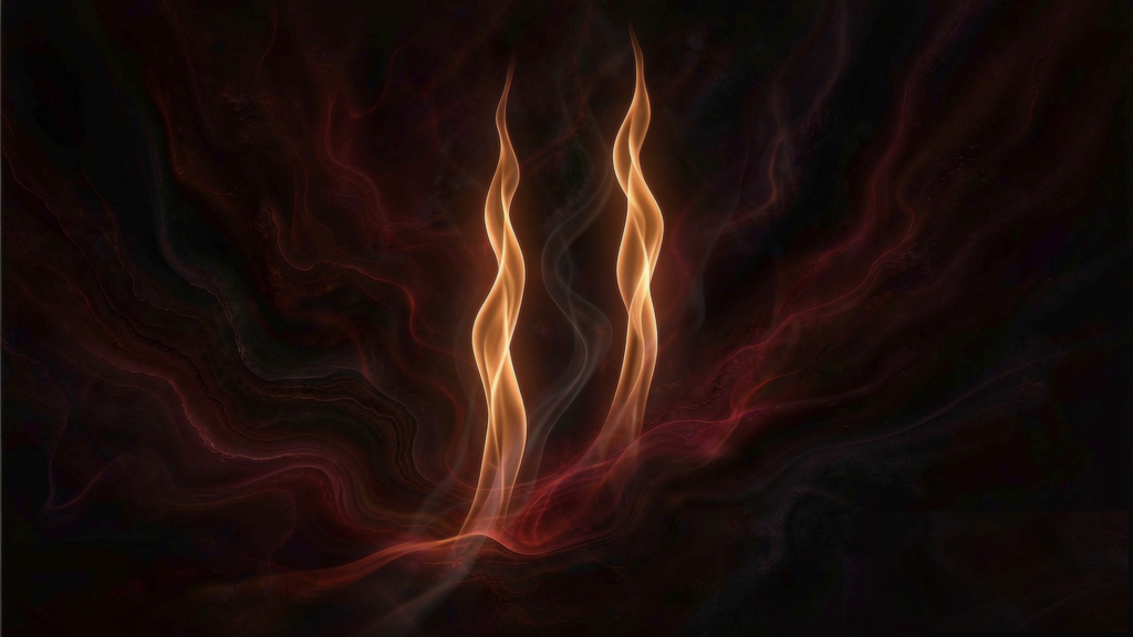 Abstract editorial artwork for Hexagram 30