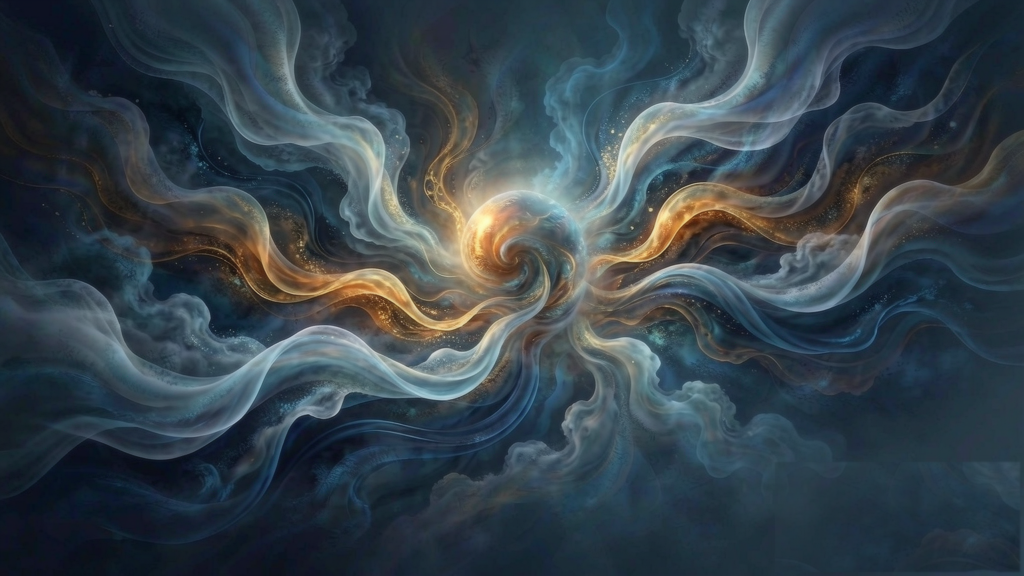 Abstract editorial artwork for Hexagram 45